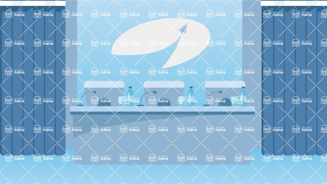 Room Backgrounds Vector Collection - Room for Conference Interior